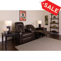 Flash Furniture BT-70259-2-P-BRN-GG Brown Leather Theater Seating in Brown